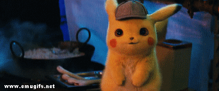Animated GIF Pokémon Detective Reaction Pikachu Film