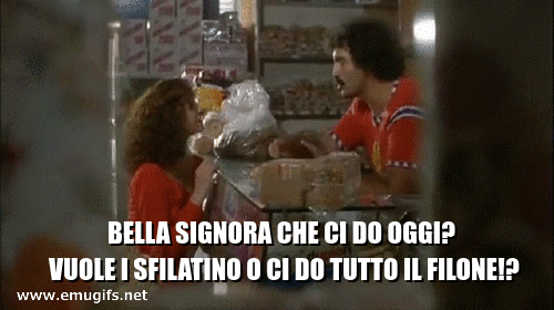 GIF Fantozzi Contro Tutti Scena di Cecco Il Panettiere Vuole lo Sfilatino o Tutto il Filone GIF