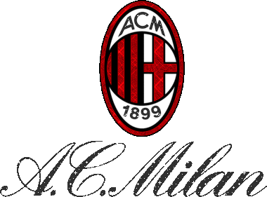 Scritta AC Milan con Stemma Milan Football Club GIF per Tifosi Rossoneri Scritta Glitter e Logo Milan GIF