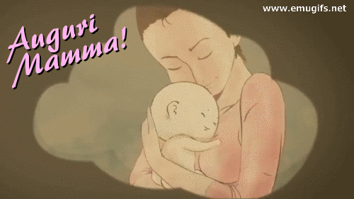 Auguri Mamma GIF Animata Tenera per la Festa della Mamma Immagine GIF per Ringraziare Tutte le Mamme