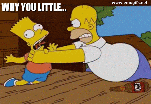 GIF Simpsons Homer Strangle Bart Angry Homer J Simpson Choking Scene MEME