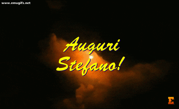 Auguri di Buon Onomastico Stefano GIF con fuochi Artificiali per il Giorno 26 Dicembre Festa di Santo Stefano