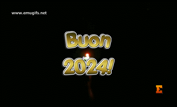 Buon 2024 GIF per Festeggiare il 31 Dicembre Cartolina Animata per San Silvestro e Capodanno da Inviare ad Amici e Parenti