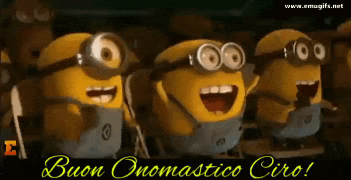 Buon Onomastico Ciro Oggi 31 Gennaio GIF Divertente con i Minions che Fanno gli Auguri a chi si Chiama Ciro Buon Onomastico Ciro Oggi 31 Gennaio GIF Divertente con i Minions che Fanno gli Auguri a chi si Chiama Ciro