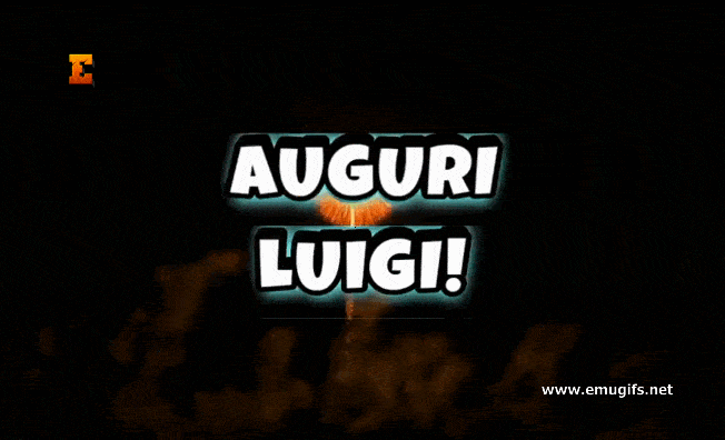 Buon Onomastico Luigi GIF di Auguri con Nome Personalizzato e Fuochi Artificiali per il Santo del Giorno San Luigi