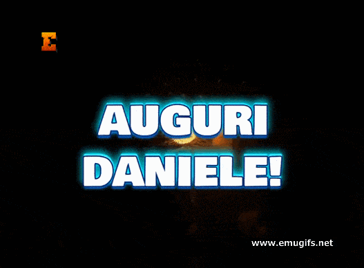 Buon Compleanno Daniele GIF con Fuochi d Artificio e Nome Personalizzato per Feste di Compleanno