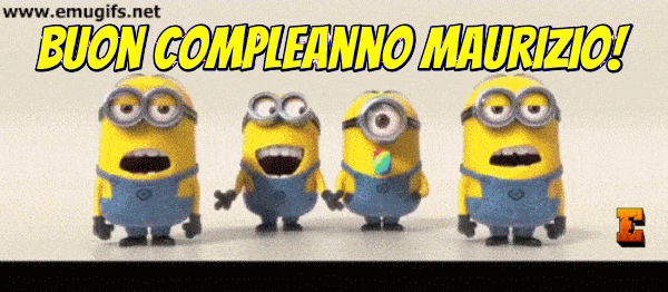 Buon Compleanno Maurizio GIF con Nome Personalizzato Divertente e Frasi Glitter di Auguri con i Personaggi Gialli dei Minions che Cantano Happy Birthday Maurizio Buon Compleanno Maurizio GIF con Nome Personalizzato Divertente e Frasi Glitter di Auguri con i Personaggi Gialli dei Minions che Cantano Happy Birthday Maurizio