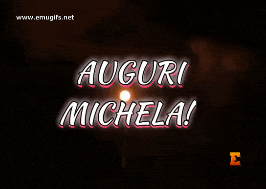 GIF Buon Onomastico Michela Oggi 24 Agosto Santa Maria Michela Santo del Giorno Cartolina Animata con Fuochi Artificiali