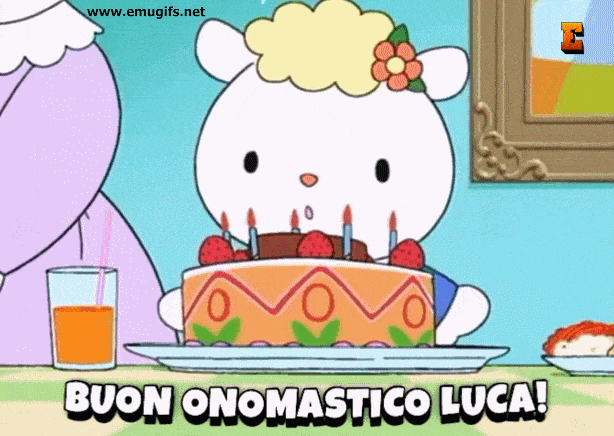 Buon Onomastico Luca GIF di Auguri per Bambino con Torta e Nome Personalizzato Buon Onomastico Luca GIF di Auguri per Bambino con Torta e Nome Personalizzato
