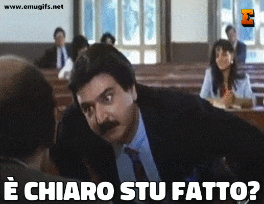 e Chiaro Stu Fatto GIF di Sergio Vastano nella Scena dell Esame Universitario nel Film Italian Fast Food Usala come Reazione e MEME Divertente in Risposta ai Commenti su Facebook