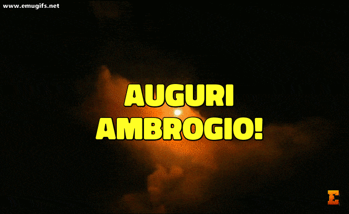 Buon Onomastico Ambrogio GIF di Auguri con Nome Personalizzato per il Giorno 7 Dicembre Festa di Sant Ambrogio Patrono di Milano ScaricaGratis e Condividi