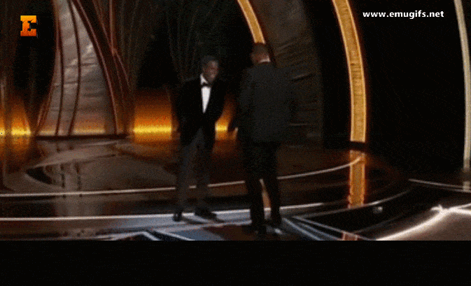 Will Smith vs Chris Rock GIF With Slap at The Night of The Oscar 2022