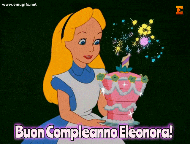 Buon Compleanno Eleonora GIF con Torta Divertente per Bambina da Inviare su WhatsApp