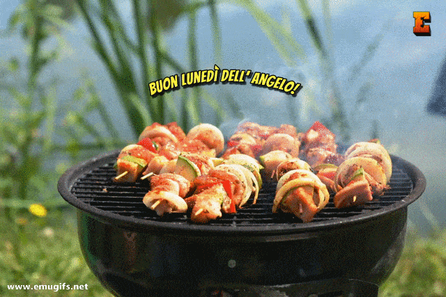 Immagini Auguri di Buon Lunedi dell Angelo GIF Foto e Video Gratis per WhatsApp con la Grigliata e il Barbecue