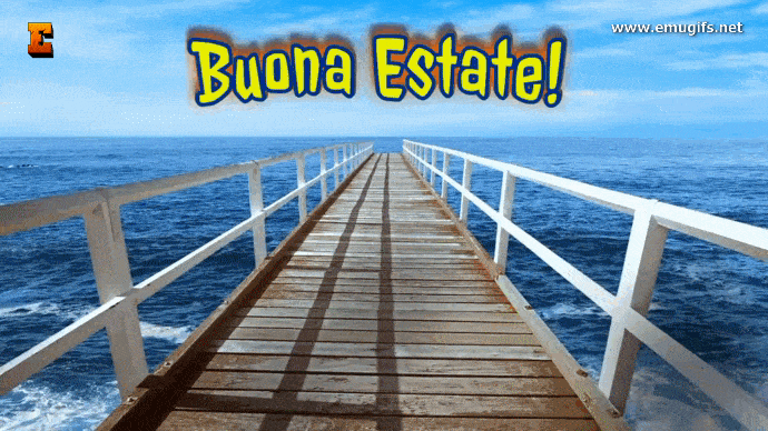 Buona Estate GIF con il Mare Estivo Cartolina per WhatsApp e Facebook da Inviare sui Social e dal Tuo Smartphone per Augurare un Buon Inizio della Stagione Estiva