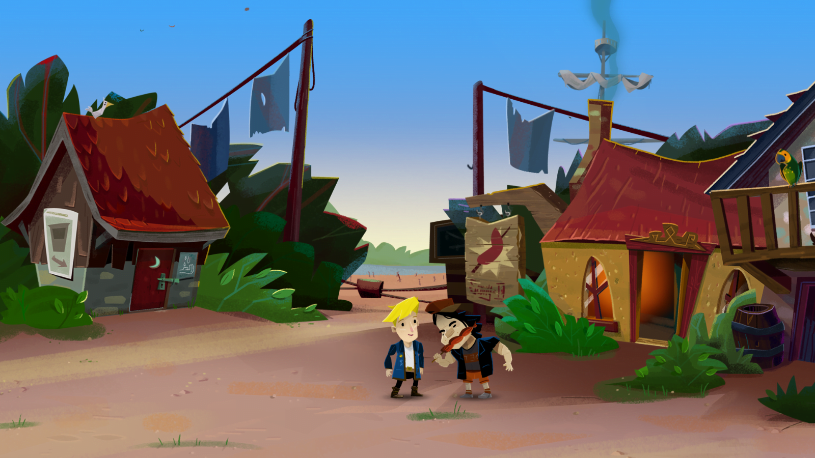 Return to Monkey Island Prelude Guybrush and Chuckie Eats Scurvydogs Wallpaper for Computer PC Desktop 1600x900 by Emugifs 2022