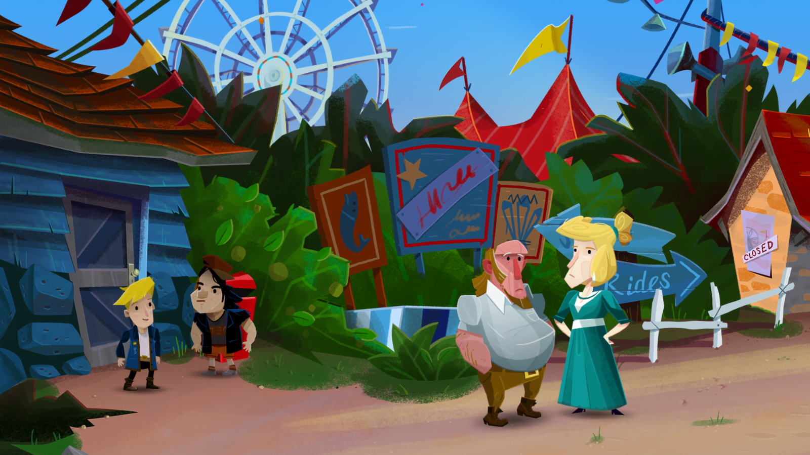 Return to Monkey Island Prelude Guybrush and Chuckie With Fake Parents Wallpaper for Computer PC Desktop 1600x900 by Emugifs 2022