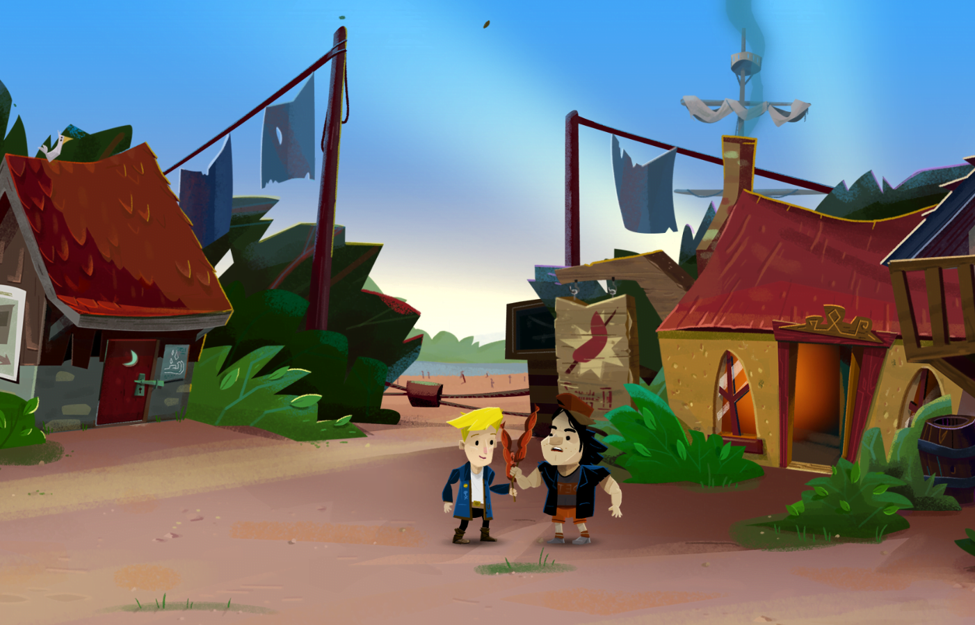 Return to Monkey Island Prelude Guybrush and Chuckie With Scurvydogs Wallpaper for Computer PC Desktop 1402x899 by Emugifs 2022