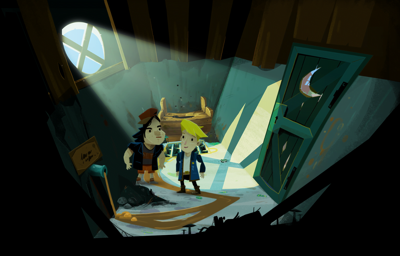 Return to Monkey Island Prelude Guybrush and Chuckie in The Bathroom Wallpaper for Computer PC Desktop 1404x899 by Emugifs 2022