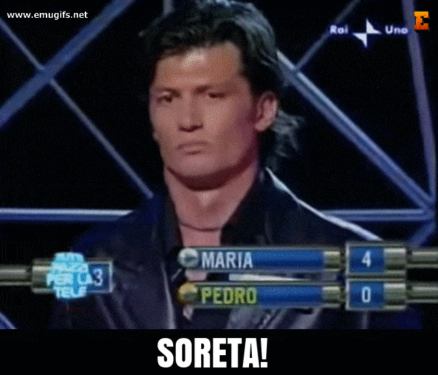 Soreta GIF e MEME Risposta del Concorrente Pedro ad Amadeus Farsa in TV sulle Reti Rai Scarica e Condividi come Reaction Divertente sui Gruppi Facebook e WhatsApp
