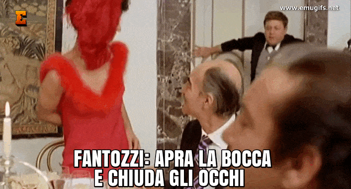 Fantozzi Apra la Bocca e Chiuda gli Occhi La Signorina Silvani Mette in Bocca a Fantozzi un Pomodorino Palla di Fuoco a 18000 Gradi Fantozzi Apra la Bocca e Chiuda gli Occhi La Signorina Silvani Mette in Bocca a Fantozzi un Pomodorino Palla di Fuoco a 18000 Gradi