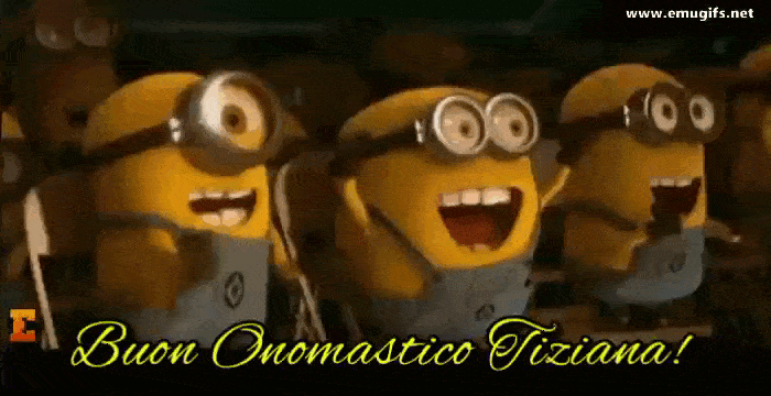 Buon Onomastico Tiziana GIF Divertente con i Minions che Festeggiano Questo Bellissimo Nome Femminile Buon Onomastico Tiziana GIF Divertente con i Minions che Festeggiano Questo Bellissimo Nome Femminile
