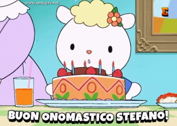 Buon Onomastico Stefano GIF di Auguri Personalizzati per Bambini Divertente da Scaricare Gratis