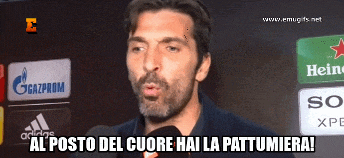 Pattumiera al Posto del Cuore GIF e MEME di Gigi Buffon Arrabbiato con l Arbitro dopo la Partita di Champions League Real Madrid Juve 1 3
