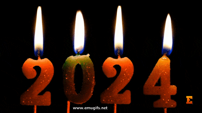Buon Anno Nuovo 2024 GIF per Festeggiare il Capodanno Cartolina da Inviare sui Social a Tutti i Tuoi Contatti