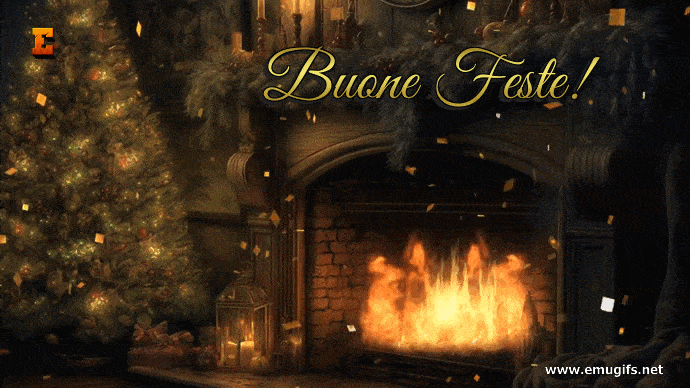 Buone Feste GIF con Albero di Natale e Caminetto Acceso da Scaricare Gratis Buone Feste GIF con Albero di Natale e Caminetto Acceso da Scaricare Gratis