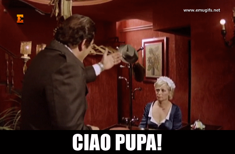 Ciao Pupa Frasi di Calboni nel Film Il Secondo Tragico Fantozzi Ippopotamo Night Club GIF e MEME per Gruppi WhatsApp
