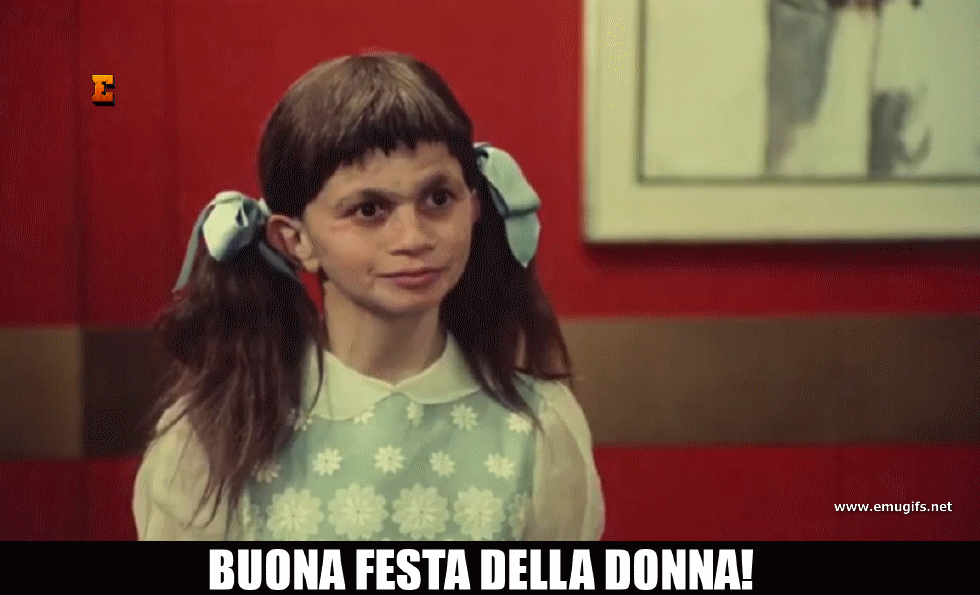 Buona Festa della Donna GIF e MEME Divertente con Mariangela Fantozzi da Inviare sui Social il Giorno 8 Marzo